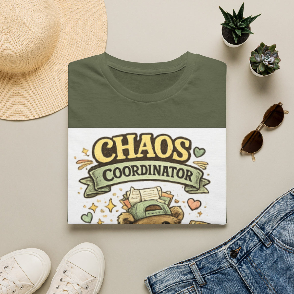 Chaos Coordinator T-Shirt — Cute Raccoon Organizer Graphic Tee