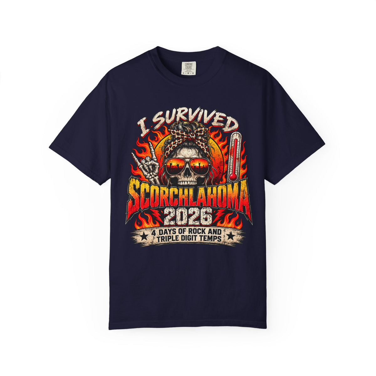 I Survived Scorchlahoma 2025 T-Shirt — Rock Festival Skull & Flames Souvenir