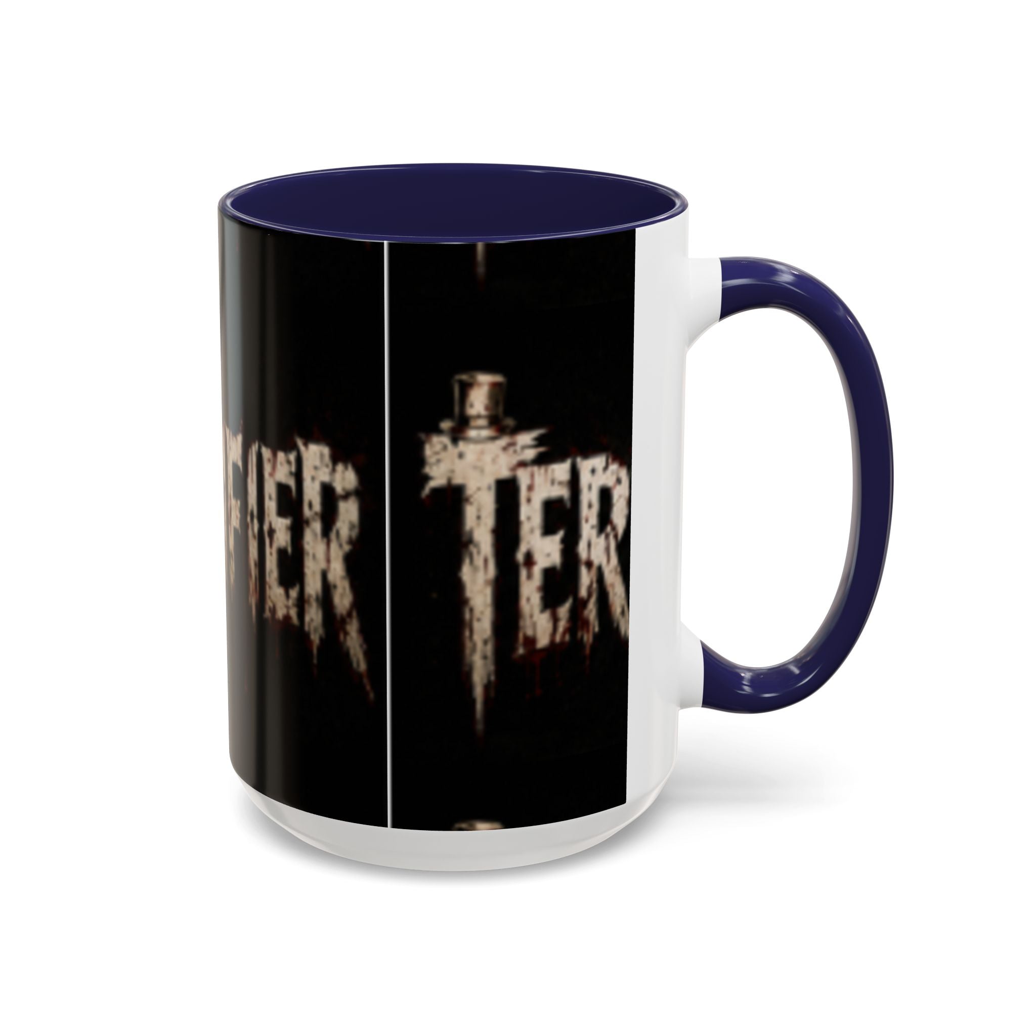 Terrified Horror Accent Coffee Mug — Gothic Scary Text Design (11/15 oz)