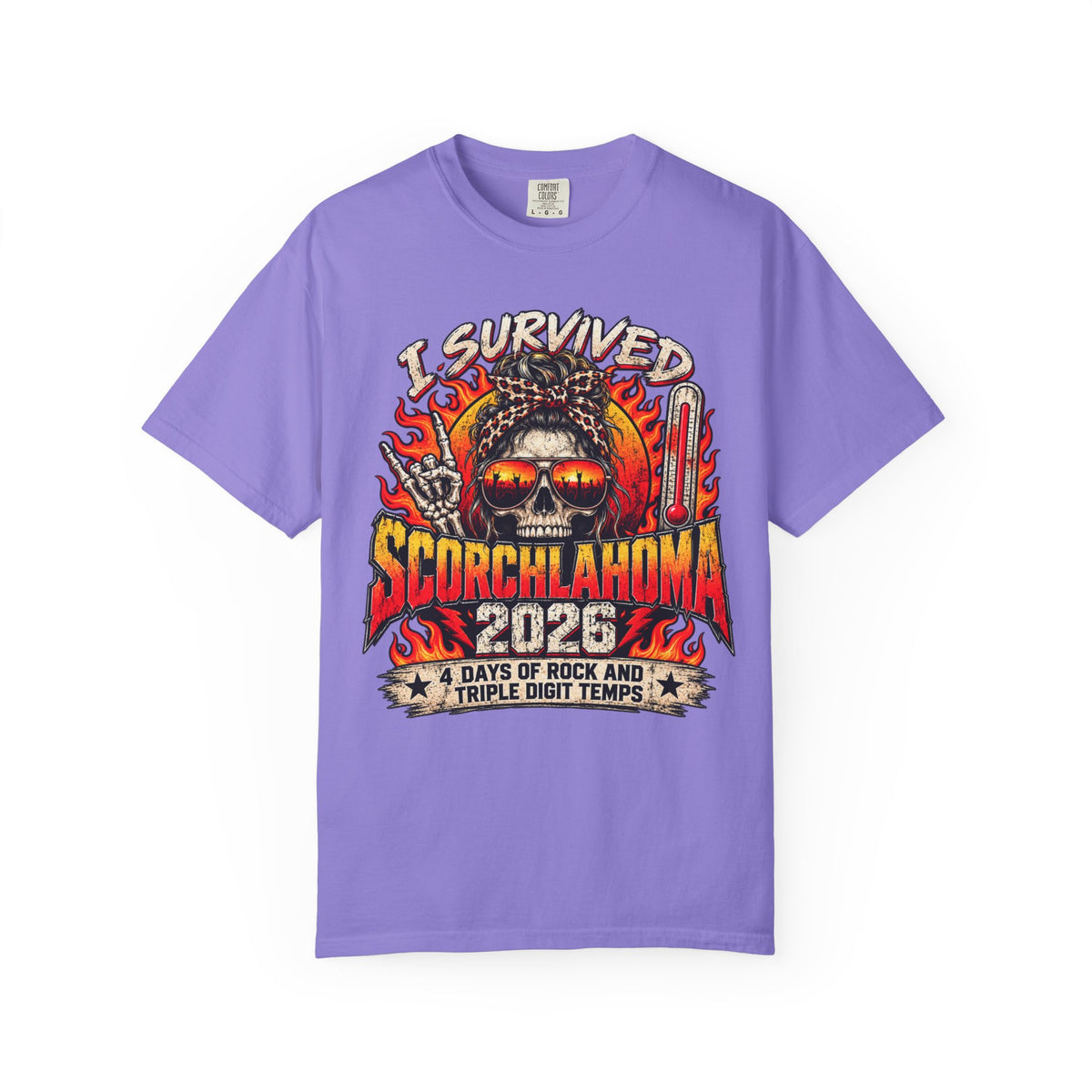 I Survived Scorchlahoma 2025 T-Shirt — Rock Festival Skull & Flames Souvenir
