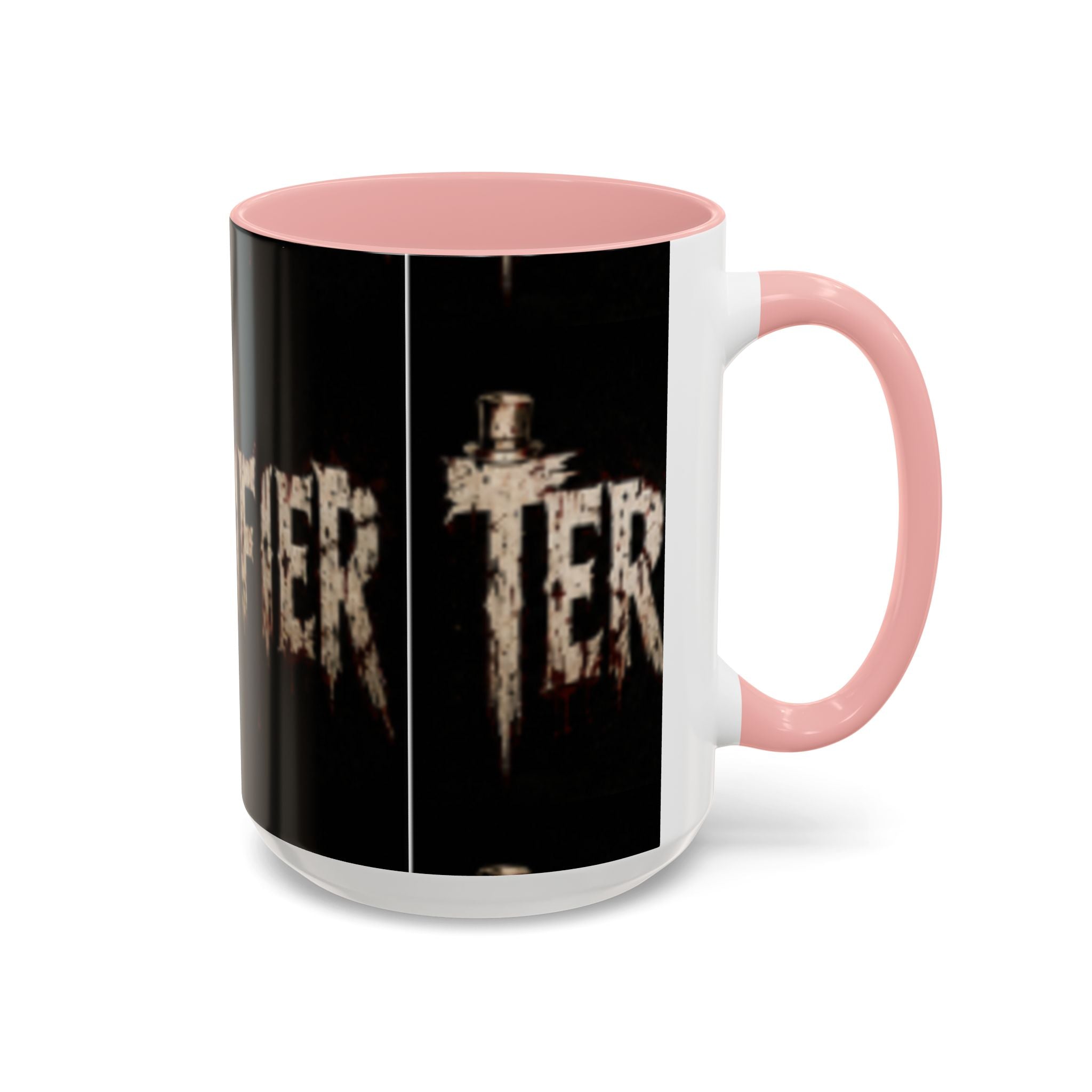 Terrified Horror Accent Coffee Mug — Gothic Scary Text Design (11/15 oz)