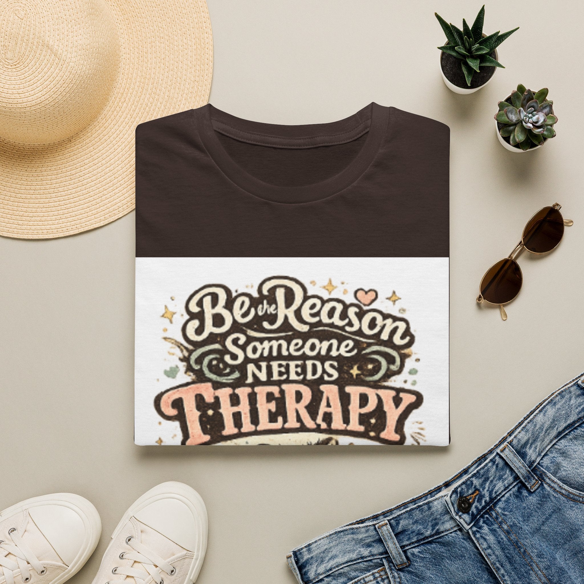 T-Shirt — "Be the Reason Someone Needs Therapy" Comfort Tee with Cute Raccoon Design