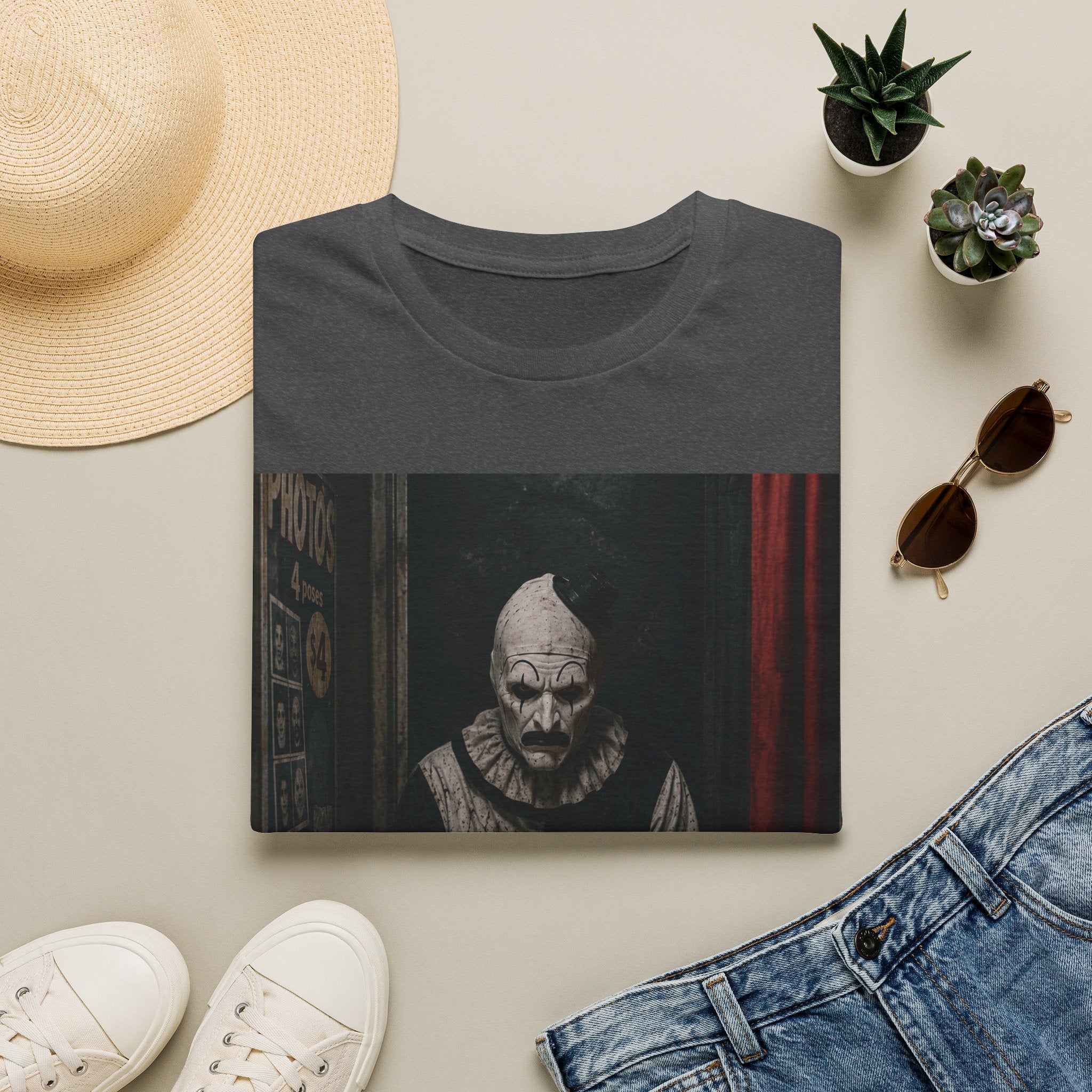Creepy Vintage Clown T-Shirt — Retro Horror Graphic Tee for Halloween & Horror Fans