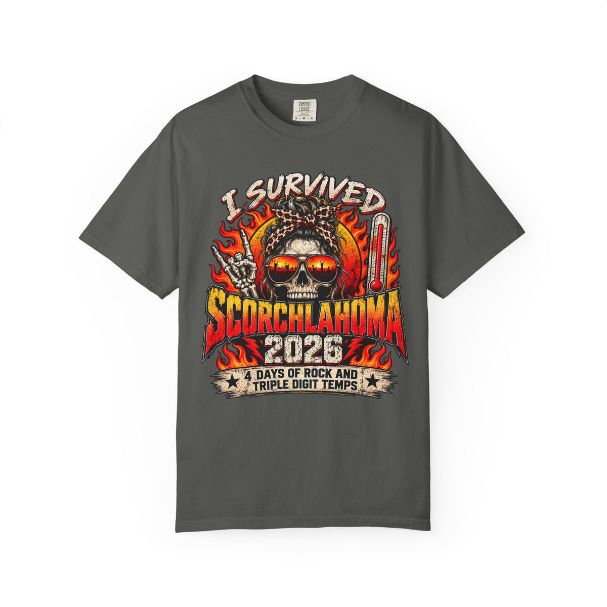I Survived Scorchlahoma 2025 T-Shirt — Rock Festival Skull & Flames Souvenir