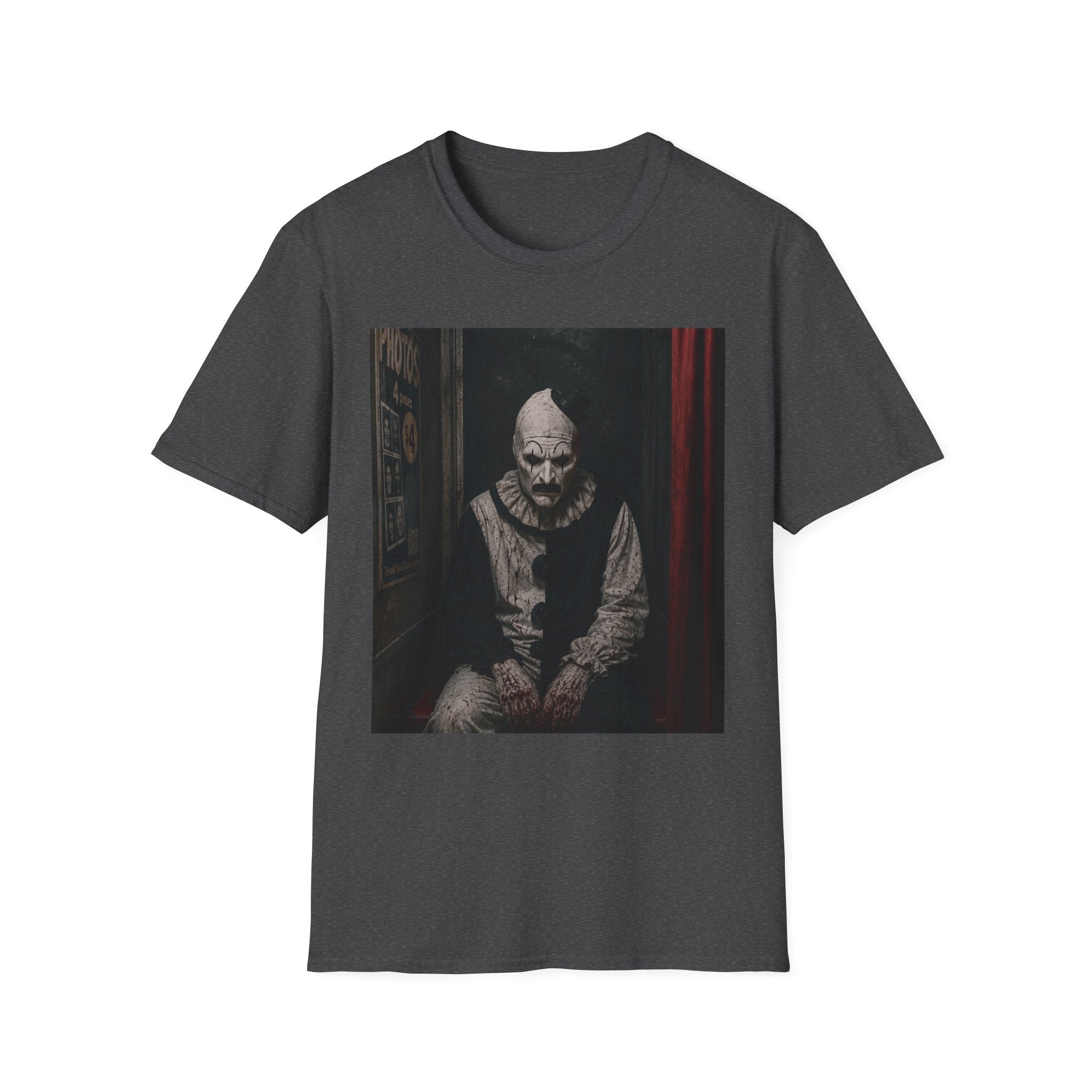 Creepy Vintage Clown T-Shirt — Retro Horror Graphic Tee for Halloween & Horror Fans