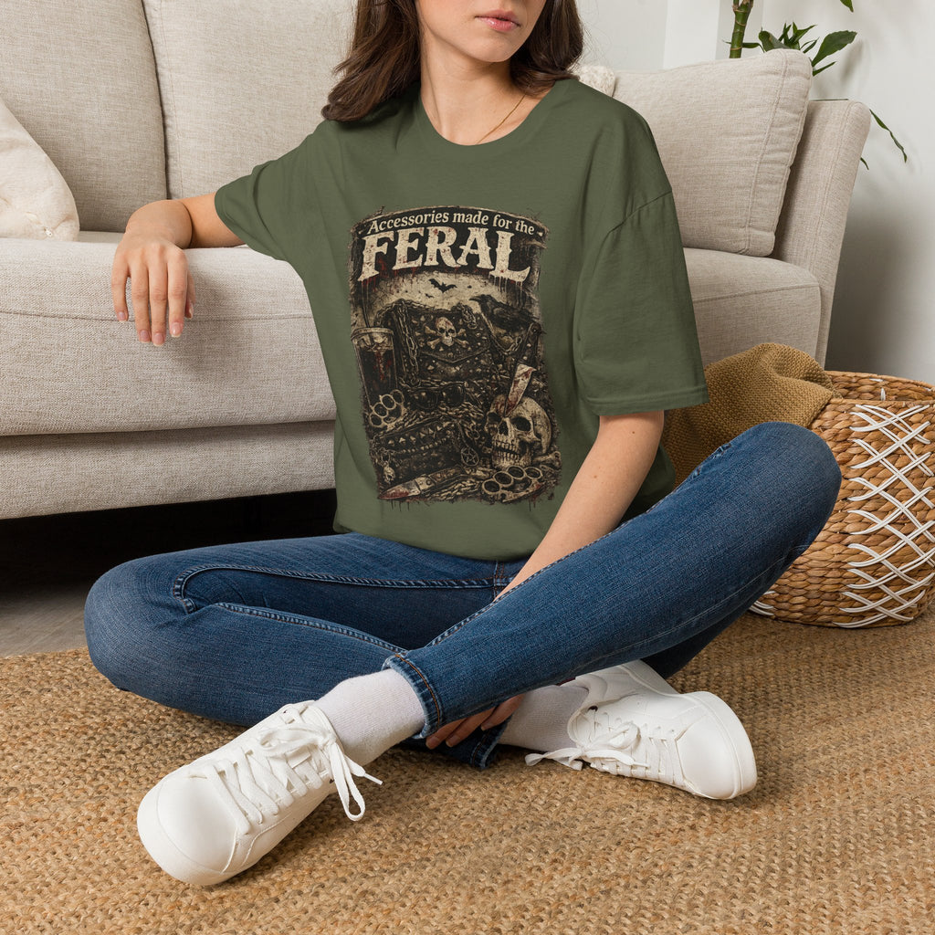 Feral Graphic T-Shirt — "Accessories Made for the Feral" Vintage Skull Tee