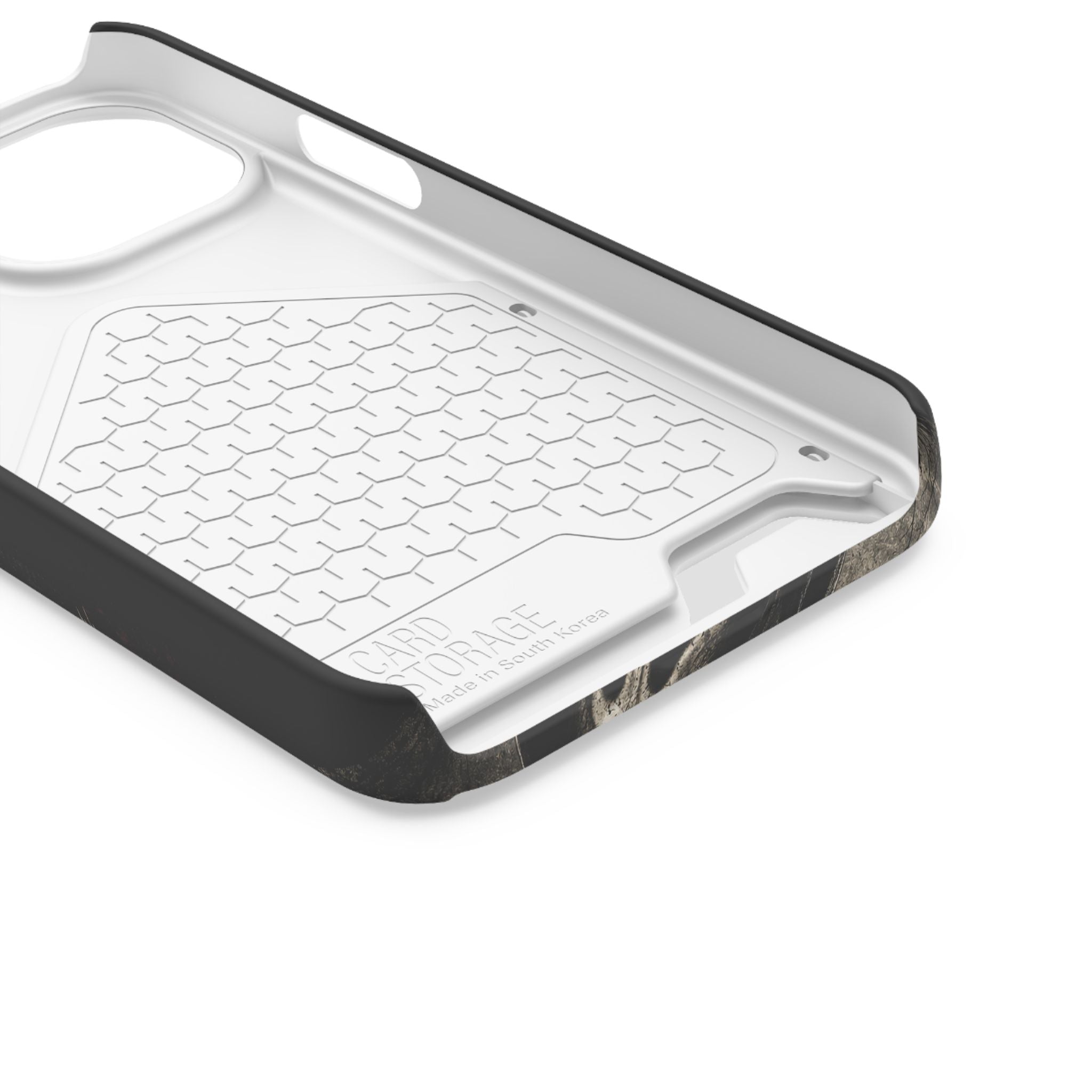 Ghostface Phone Case with Card Holder — Horror Movie Scream Mask Design