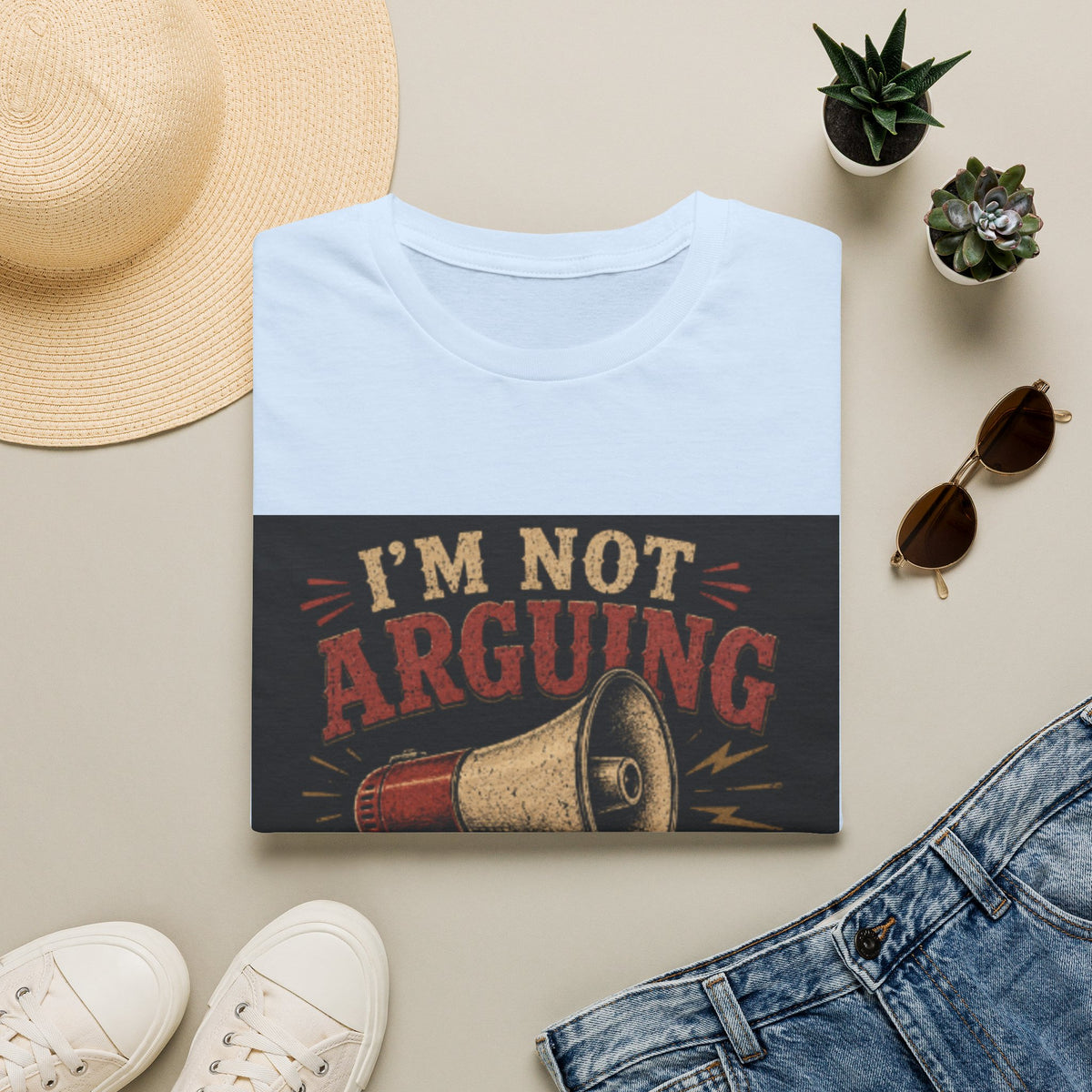 I'm Not Arguing T-Shirt — Funny Megaphone Graphic Tee for Debaters & Sarcastic Gift