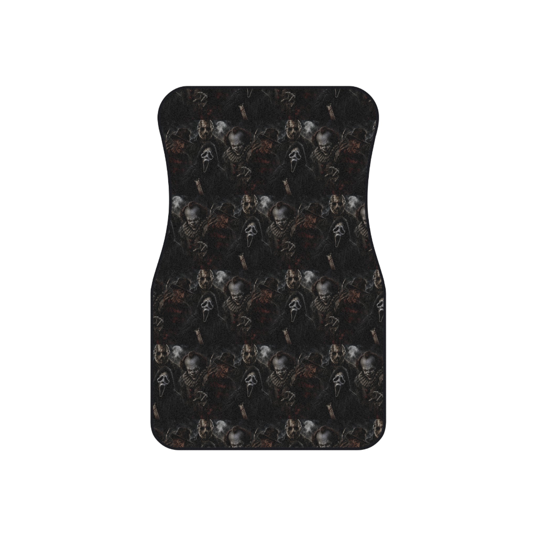 Horror Icons Car Mats (Set of 4) — Creepy Movie Villains Front & Rear Floor Mats