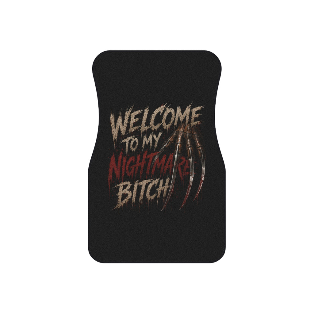 Car Mats — "Welcome To My Nightmare, Bitch" Horror Car Floor Mat Set (4-Pack)