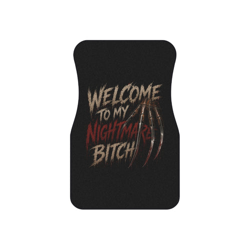 Car Mats — "Welcome To My Nightmare, Bitch" Horror Car Floor Mat Set (4-Pack)