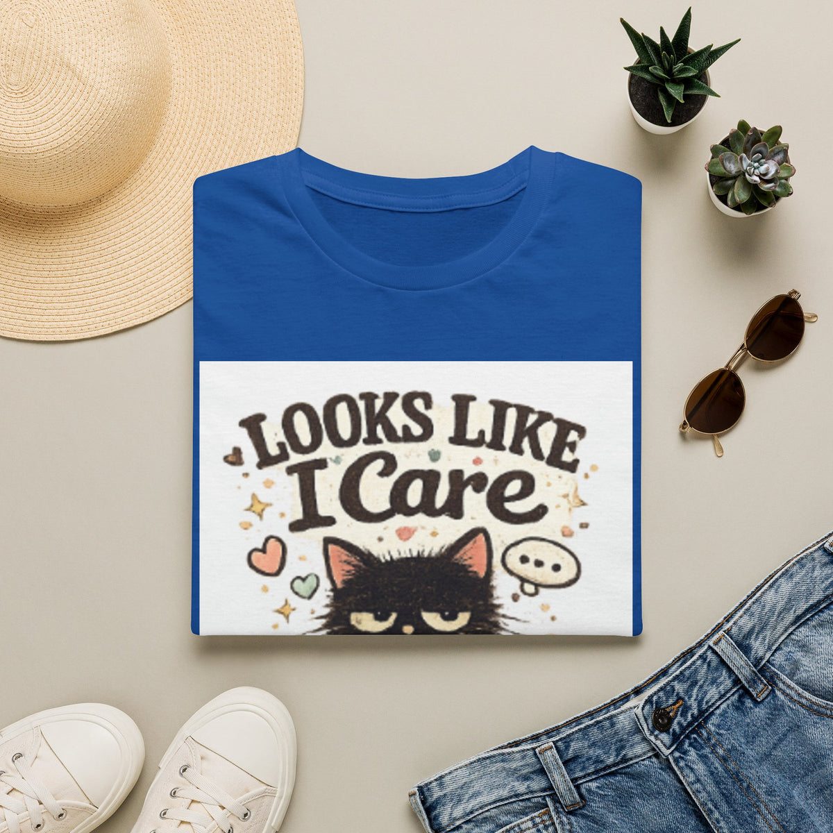 Looks Like I Care Cat T-Shirt — Funny Sarcastic Cat Tee