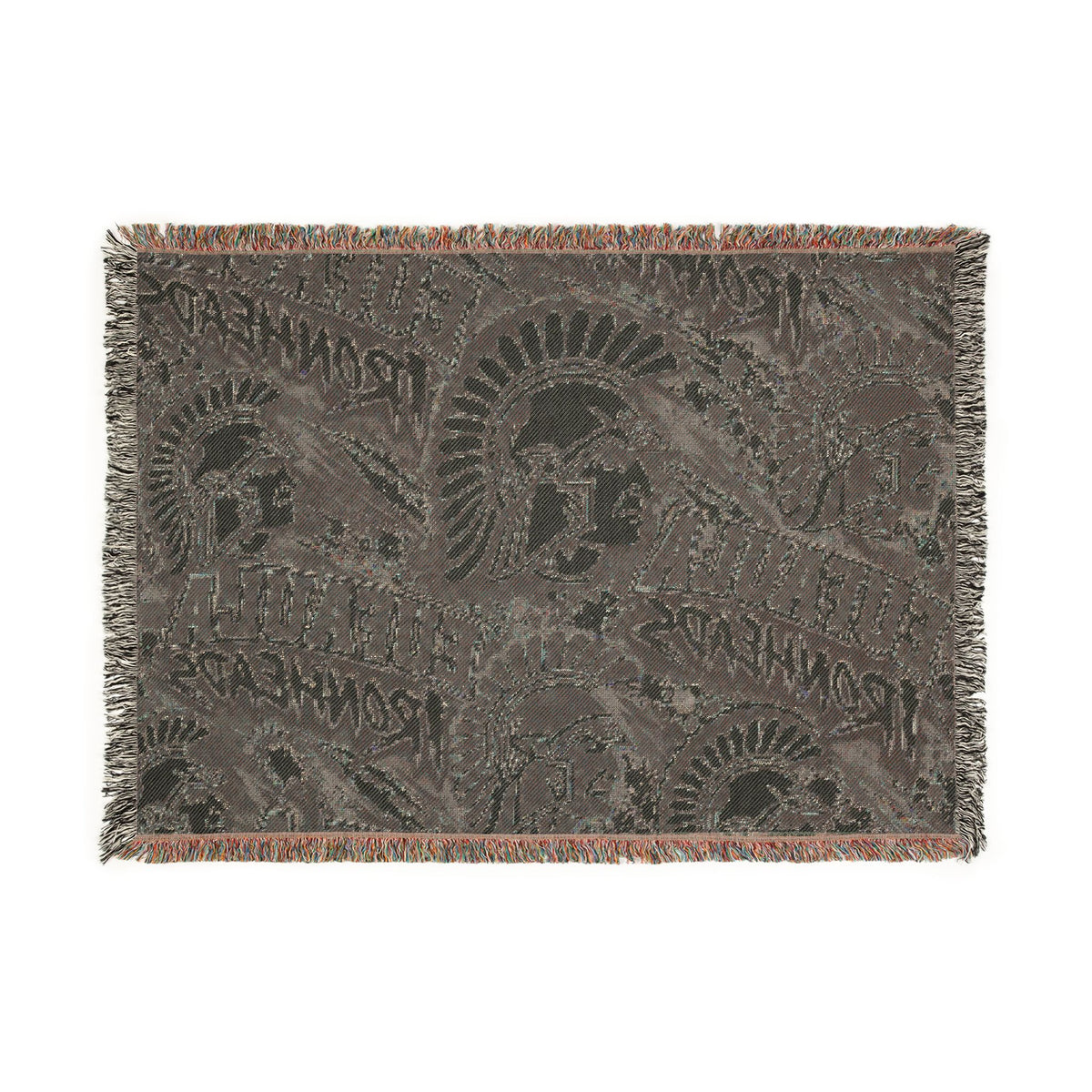 Eufaula Ironheads Woven Throw Blanket – Trojan Helmet Pattern