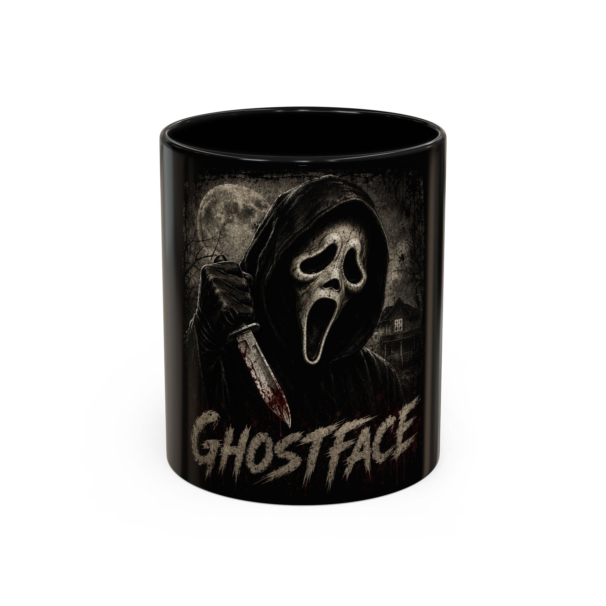 Ghostface Horror Coffee Mug – Halloween Killer Mask Design (11/15 oz)