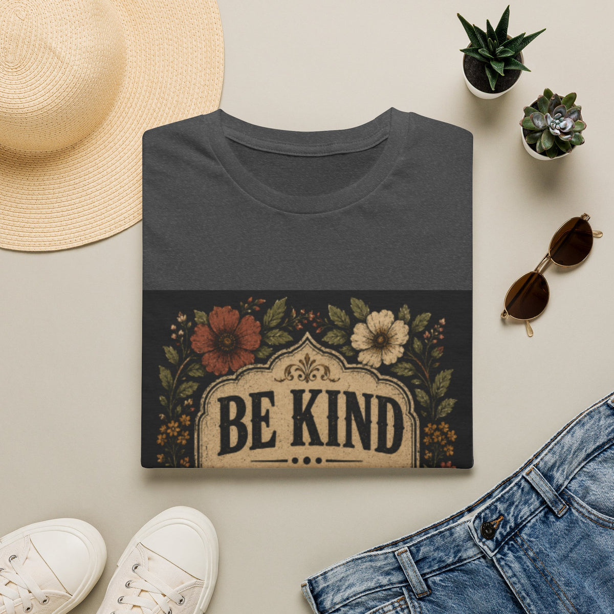 Be Kind Floral T-Shirt – Vintage Inspirational Graphic Tee