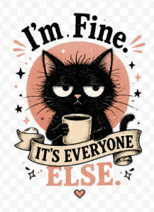 I'm Fine Cat T-Shirt — Funny Grumpy Cat Graphic Tee ("It’s Everyone Else")