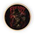 Horror Wall Clock — 'Freddy' Nightmare Design, 'Never Sleep Again'