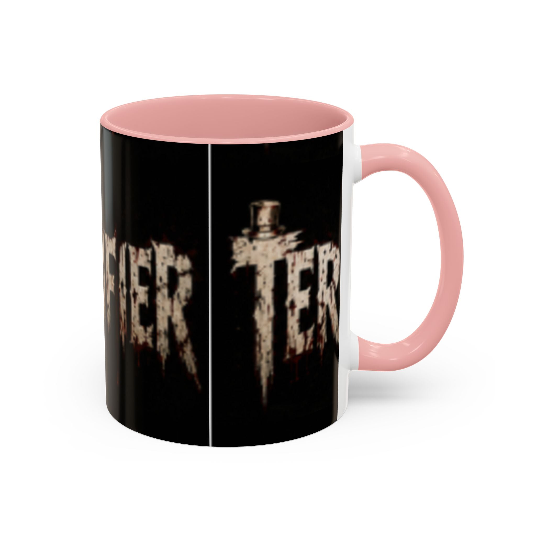 Terrified Horror Accent Coffee Mug — Gothic Scary Text Design (11/15 oz)