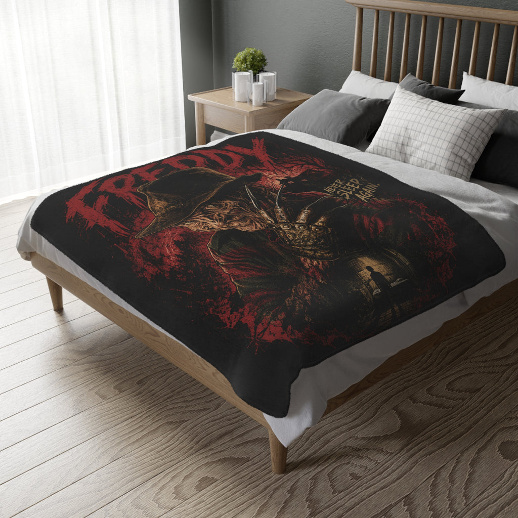 Freddy Krueger 'Never Sleep Again' Horror Throw Blanket