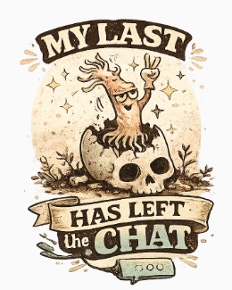 T-Shirt — "My Last Brain Has Left the Chat" Funny Skeleton Tree Graphic Tee
