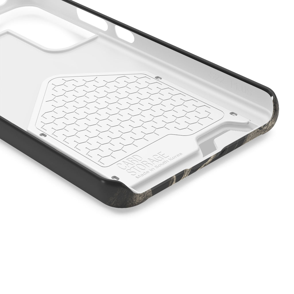 Ghostface Phone Case with Card Holder — Horror Movie Scream Mask Design