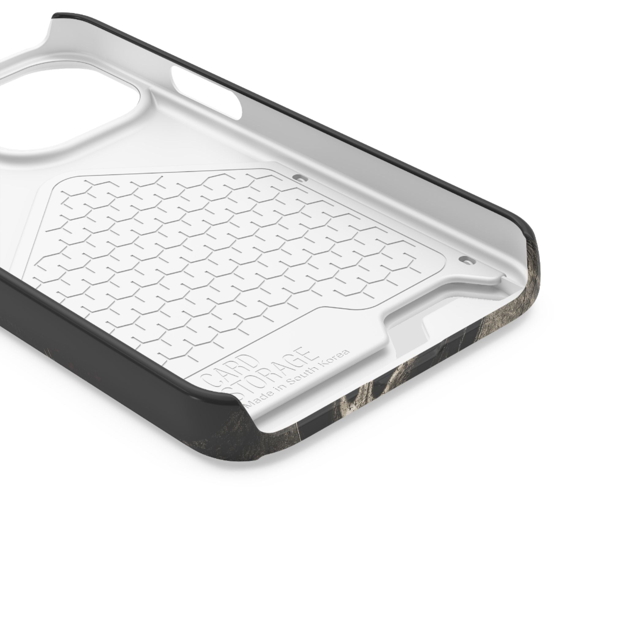 Ghostface Phone Case with Card Holder — Horror Movie Scream Mask Design