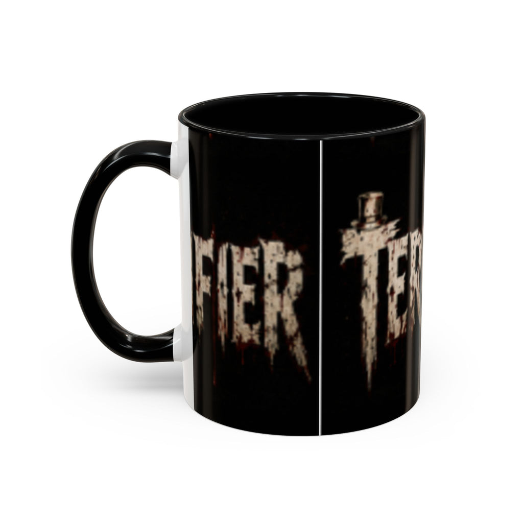 Terrified Horror Accent Coffee Mug — Gothic Scary Text Design (11/15 oz)