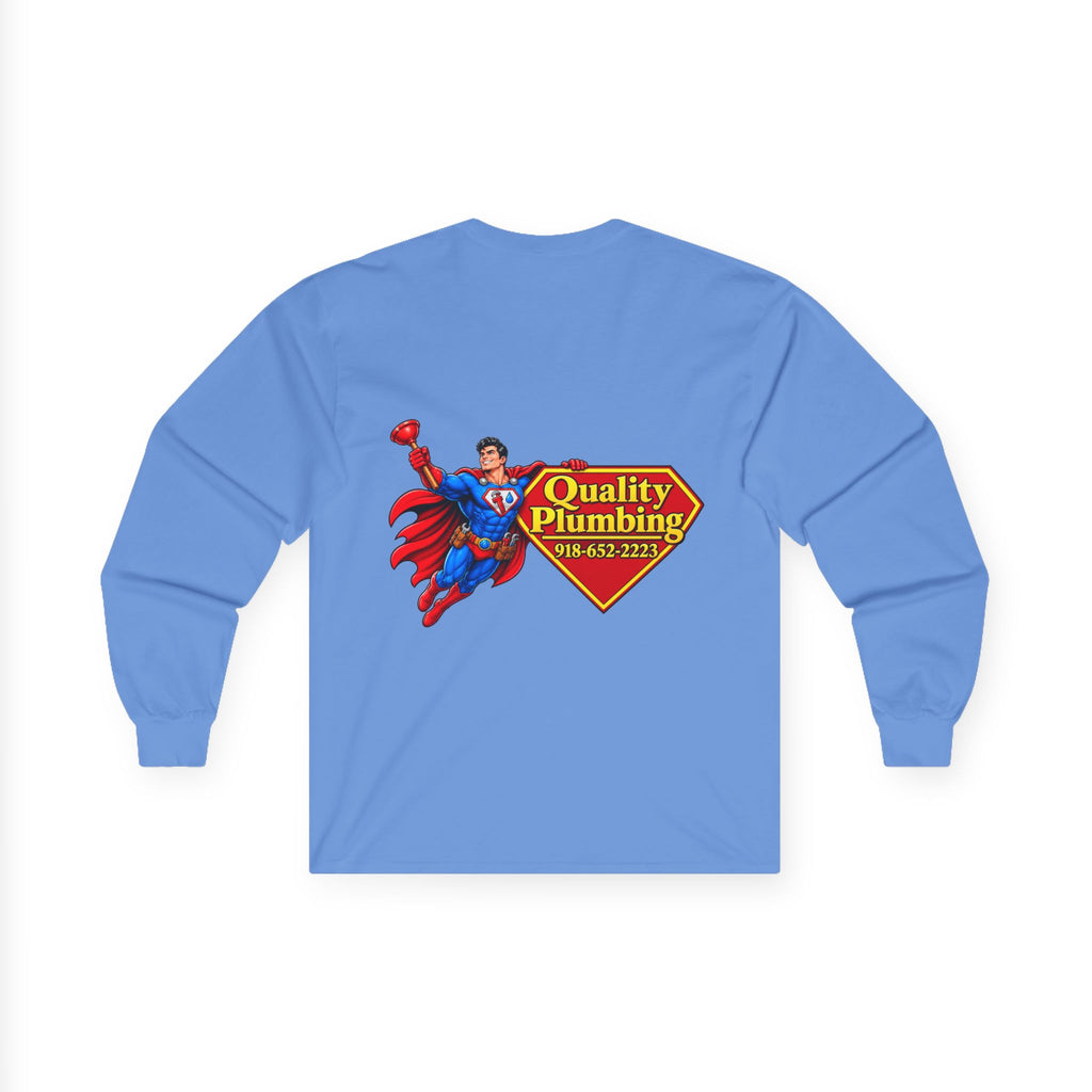 Super Plumber Long Sleeve Tee — "Home of the Super Plumber" Plumbing Hero Shirt