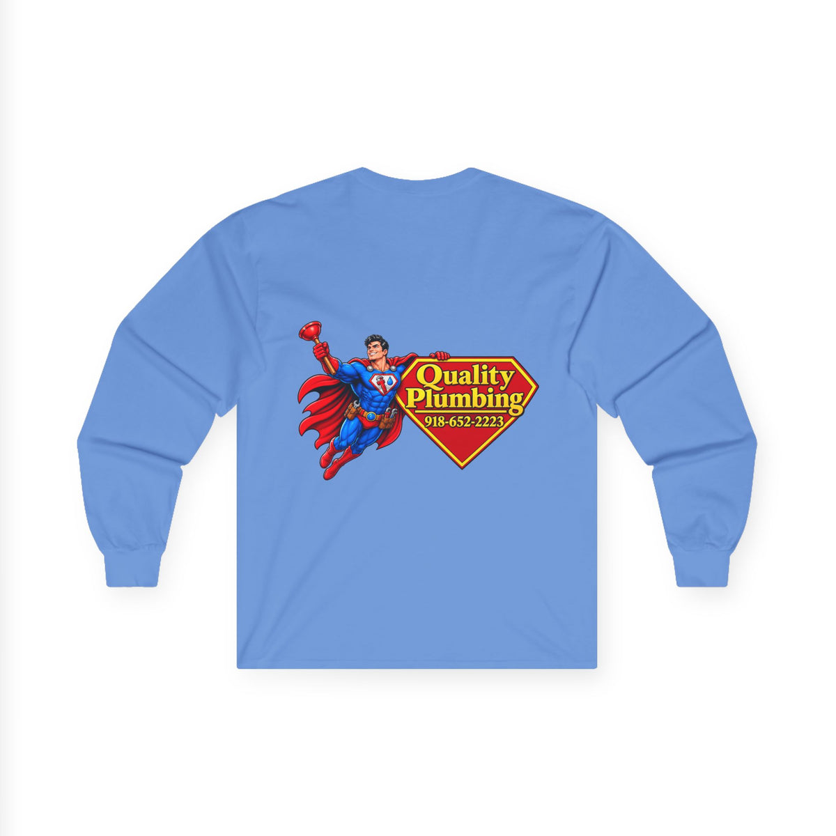 Super Plumber Long Sleeve Tee — "Home of the Super Plumber" Plumbing Hero Shirt