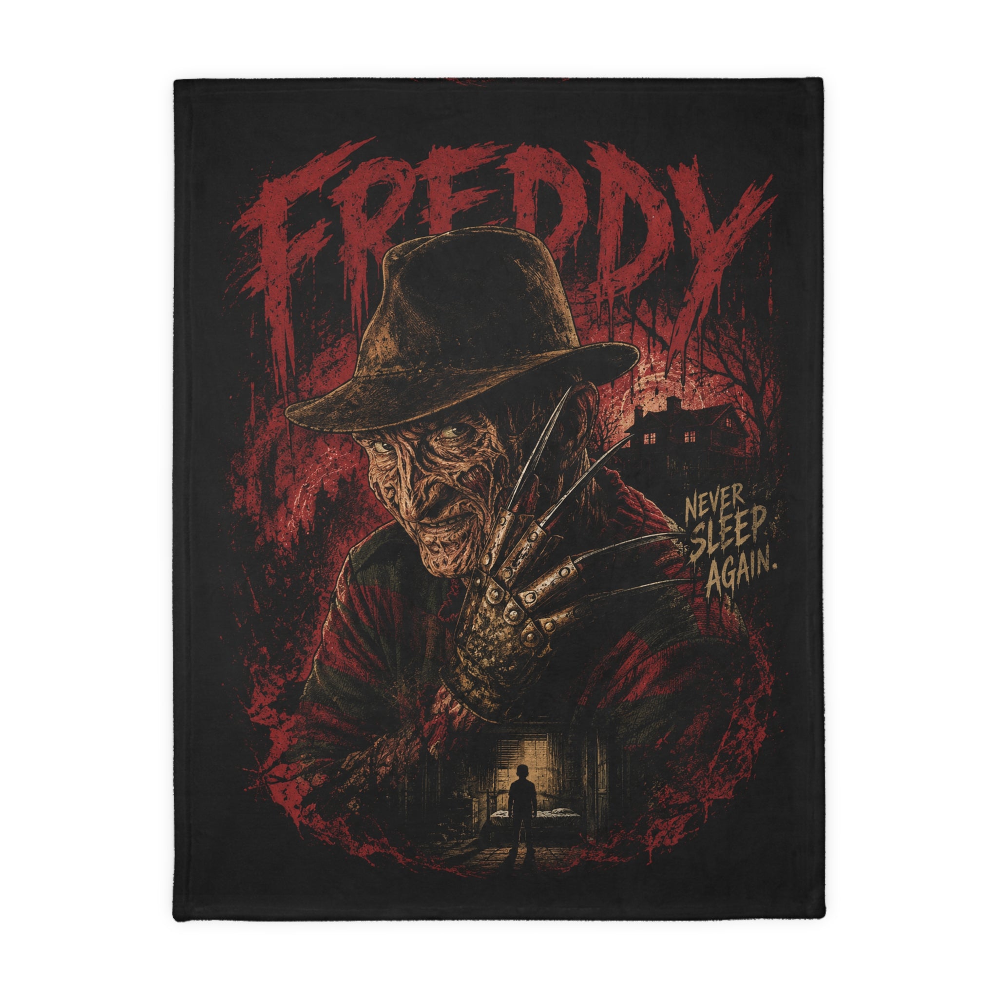 Freddy Krueger 'Never Sleep Again' Horror Throw Blanket