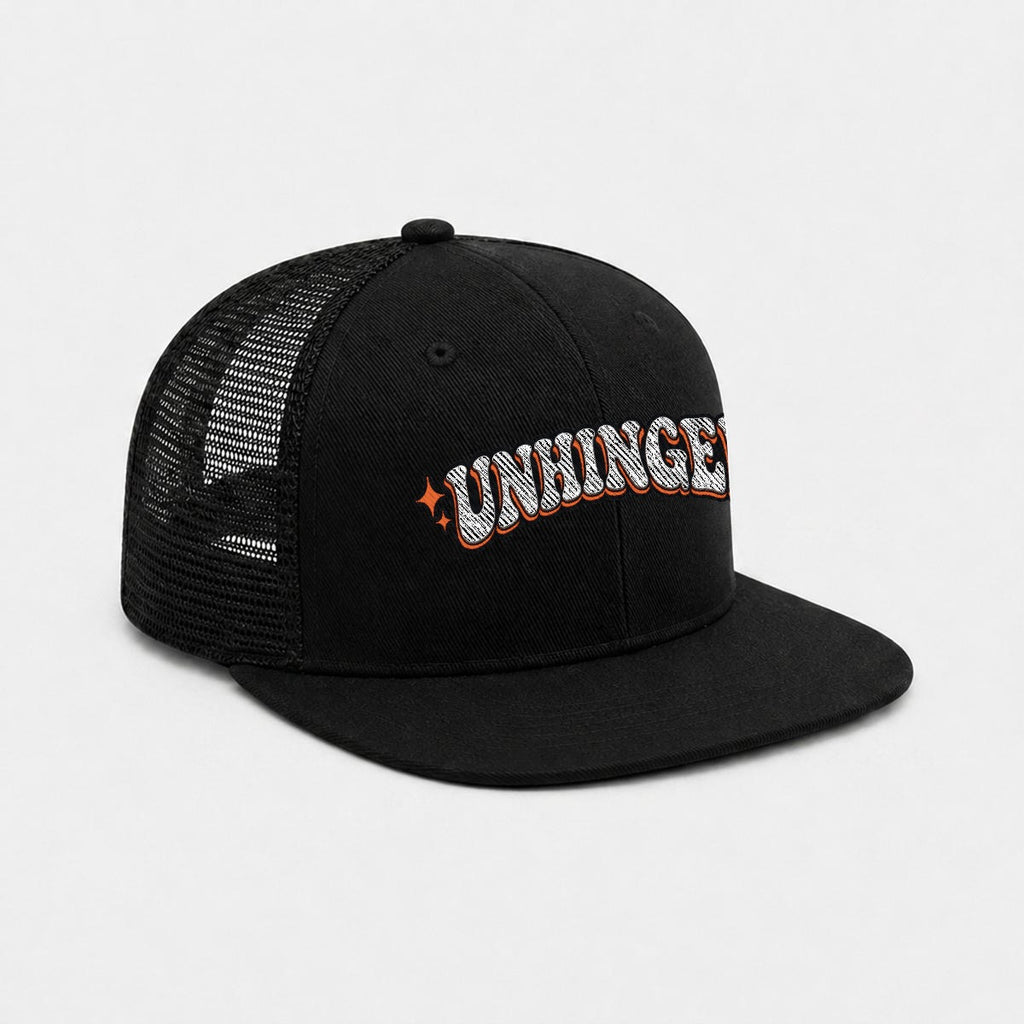 Embroidery Flat-Brim Mesh Cap
