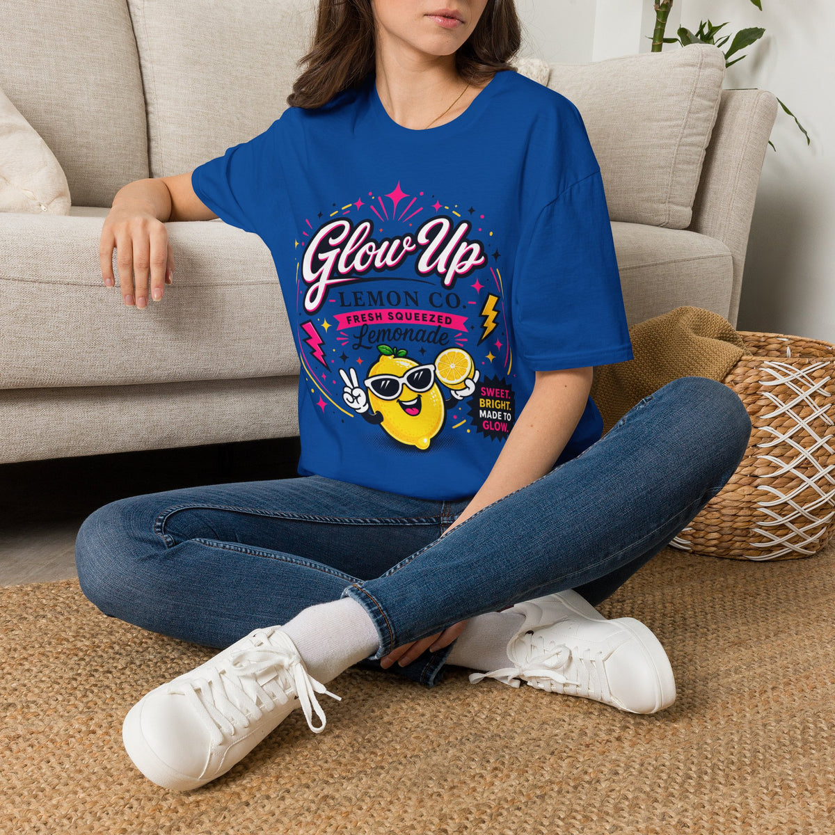 Glow Up Lemon Co. T-Shirt — Retro Cute Lemonade Graphic Tee