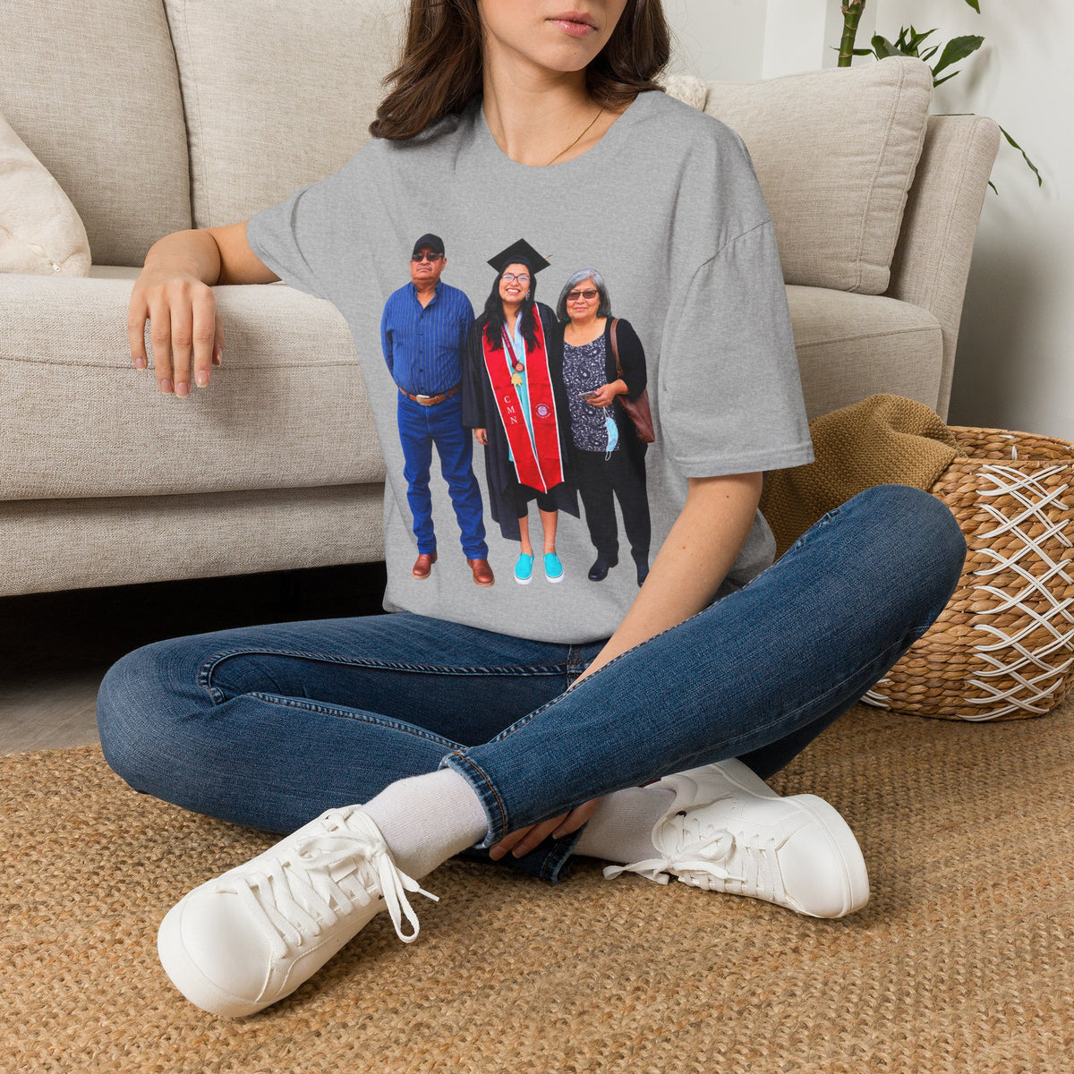 Graduation Family Photo T-Shirt — Custom Grad Portrait Tee