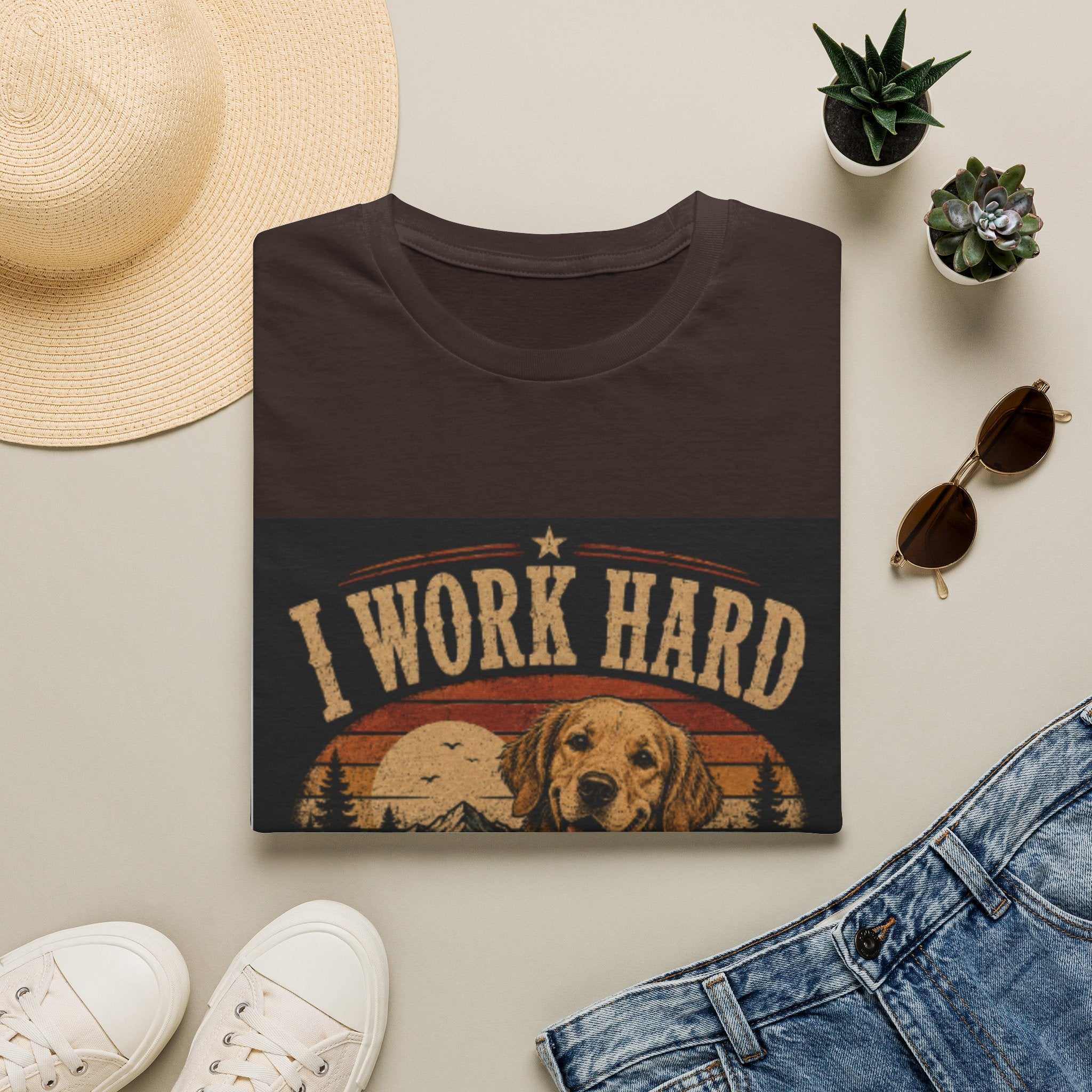 T-Shirt — "I Work Hard So My Dog Can Have a Better Life" Vintage Dog Lover Tee