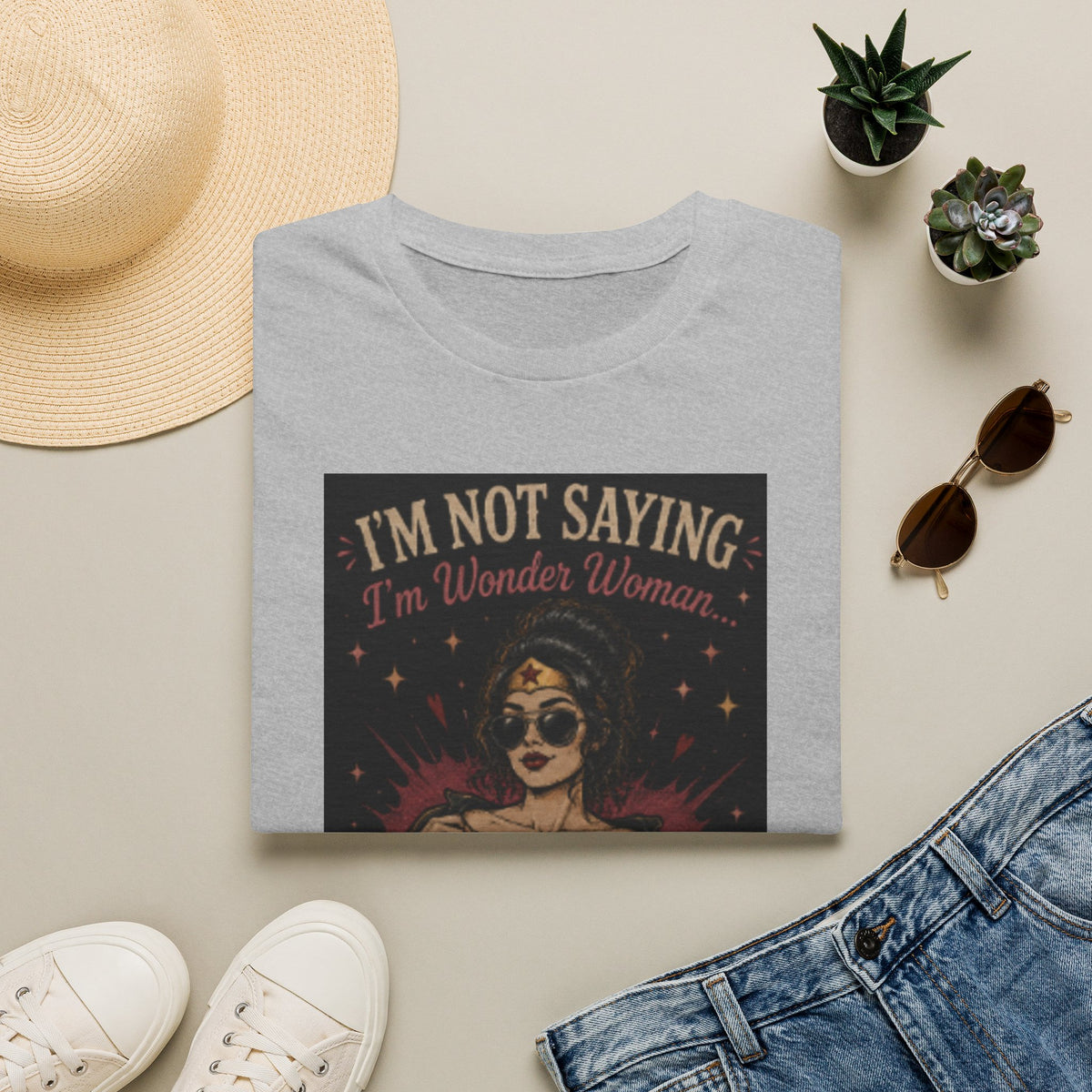 Wonder Woman Vintage Tee — “I’m Not Saying I’m Wonder Woman” Graphic T-Shirt