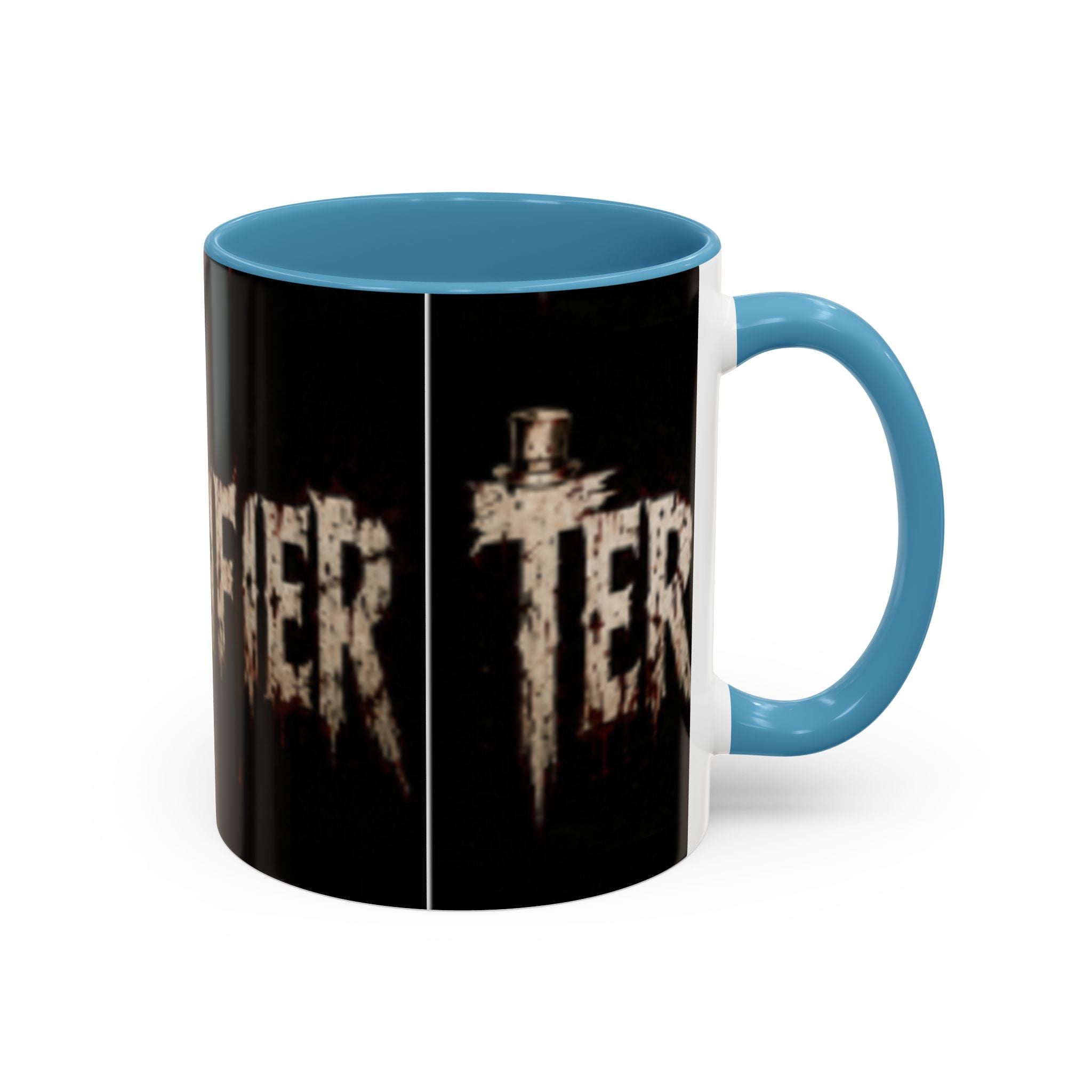 Terrified Horror Accent Coffee Mug — Gothic Scary Text Design (11/15 oz)