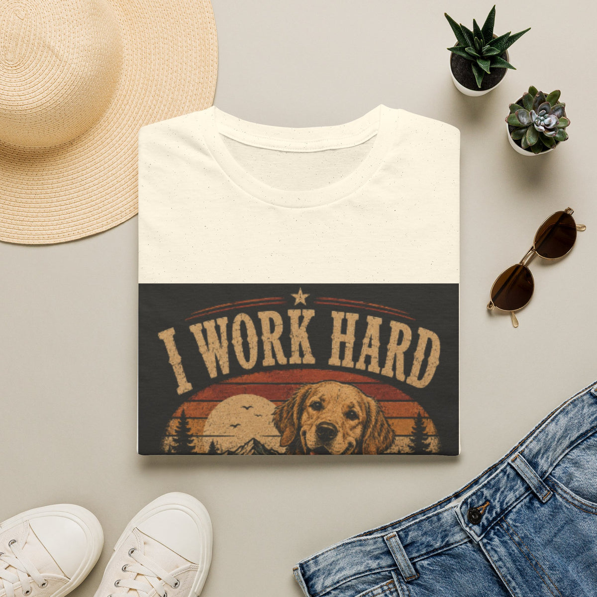 T-Shirt — "I Work Hard So My Dog Can Have a Better Life" Vintage Dog Lover Tee