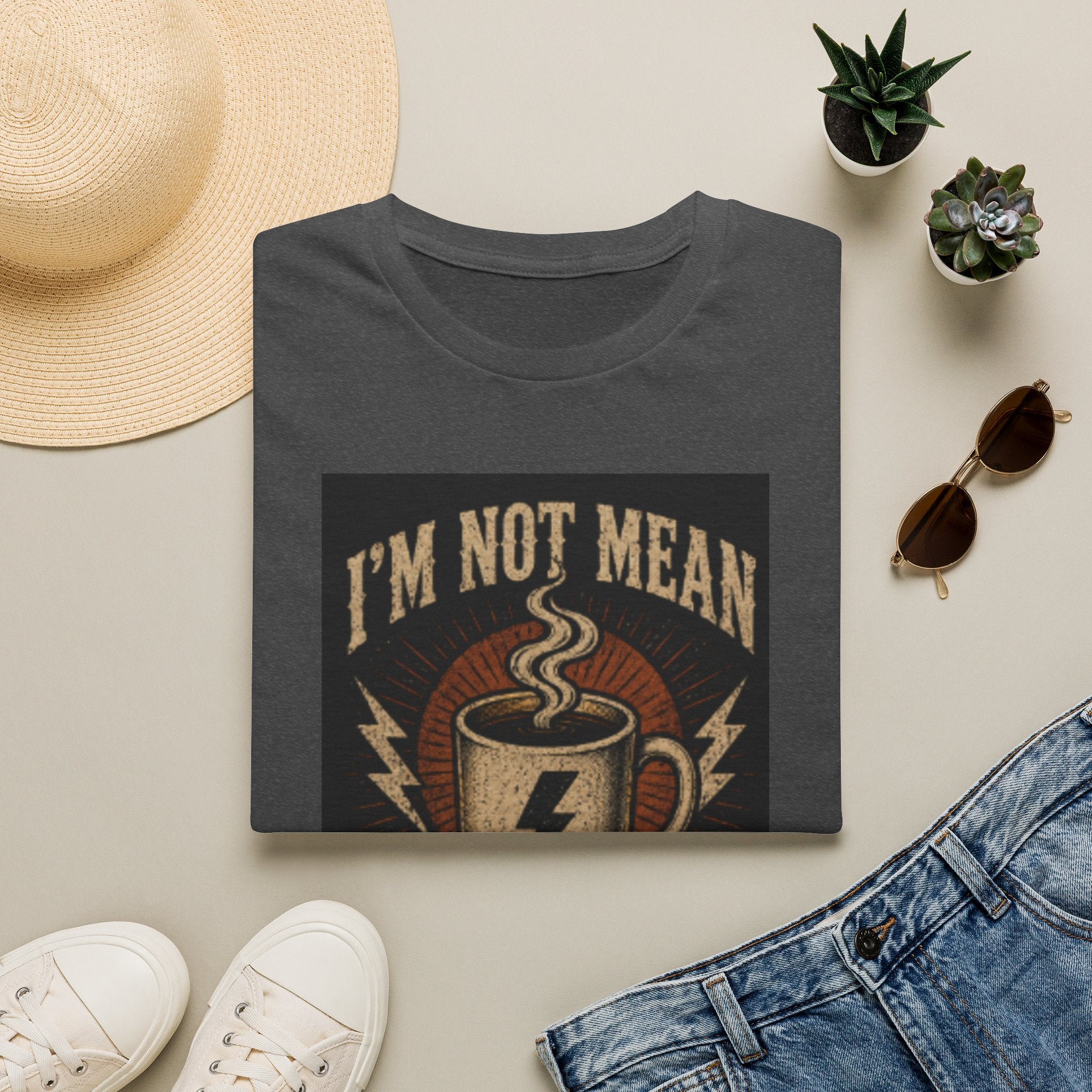 Coffee & Sass T‑Shirt — "I'm Not Mean, I'm Just Operating on Low Patience and High Expectations"