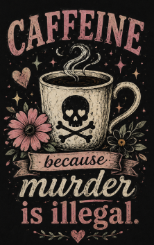 Caffeine Because Murder Is Illegal T-Shirt