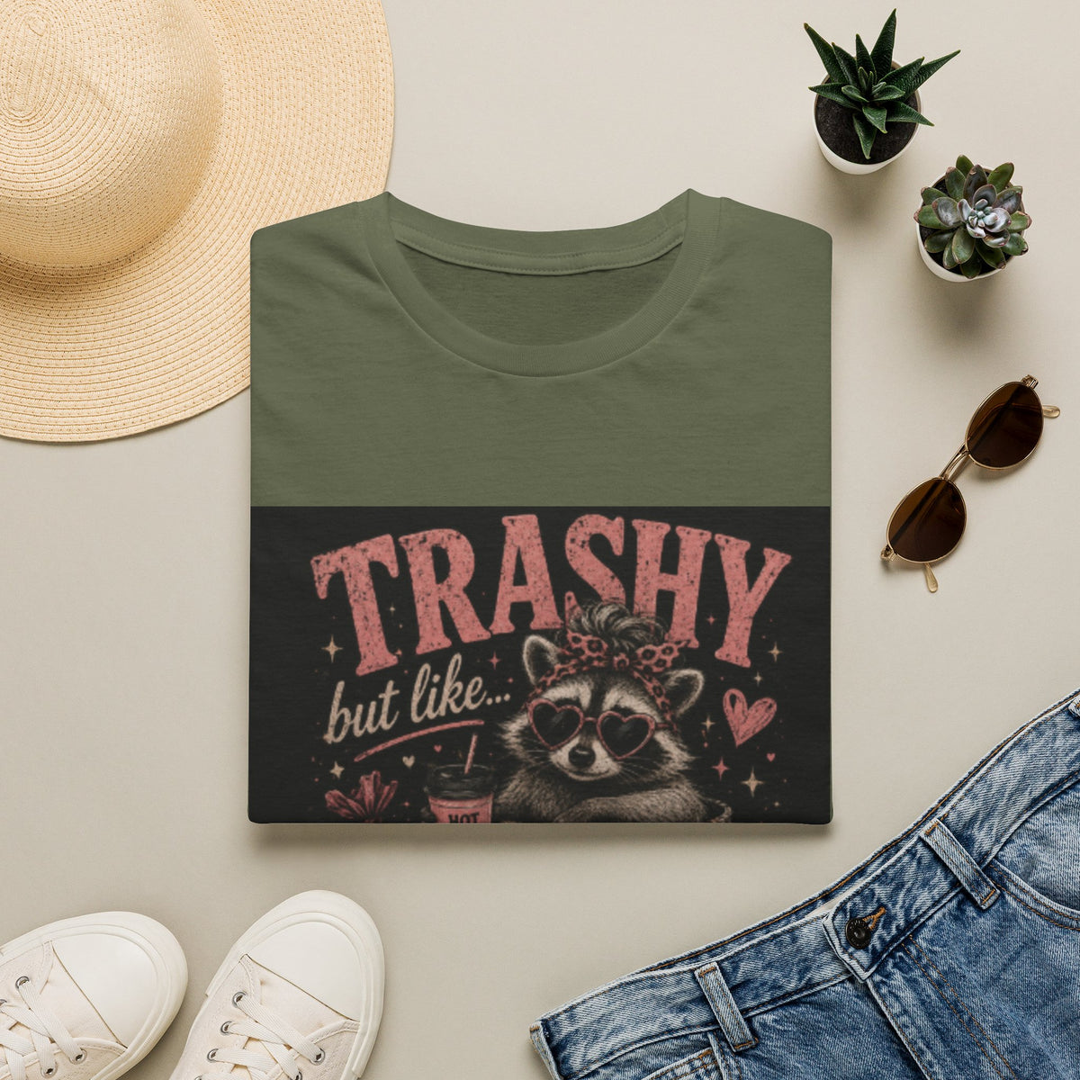 Trashy But Like… Hot Trash T-Shirt – Funny Raccoon Graphic Tee