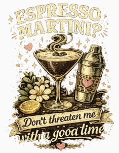 Espresso Martini T-Shirt — "Don't Bother Me, I Need Coffee Time" Cocktail Tee