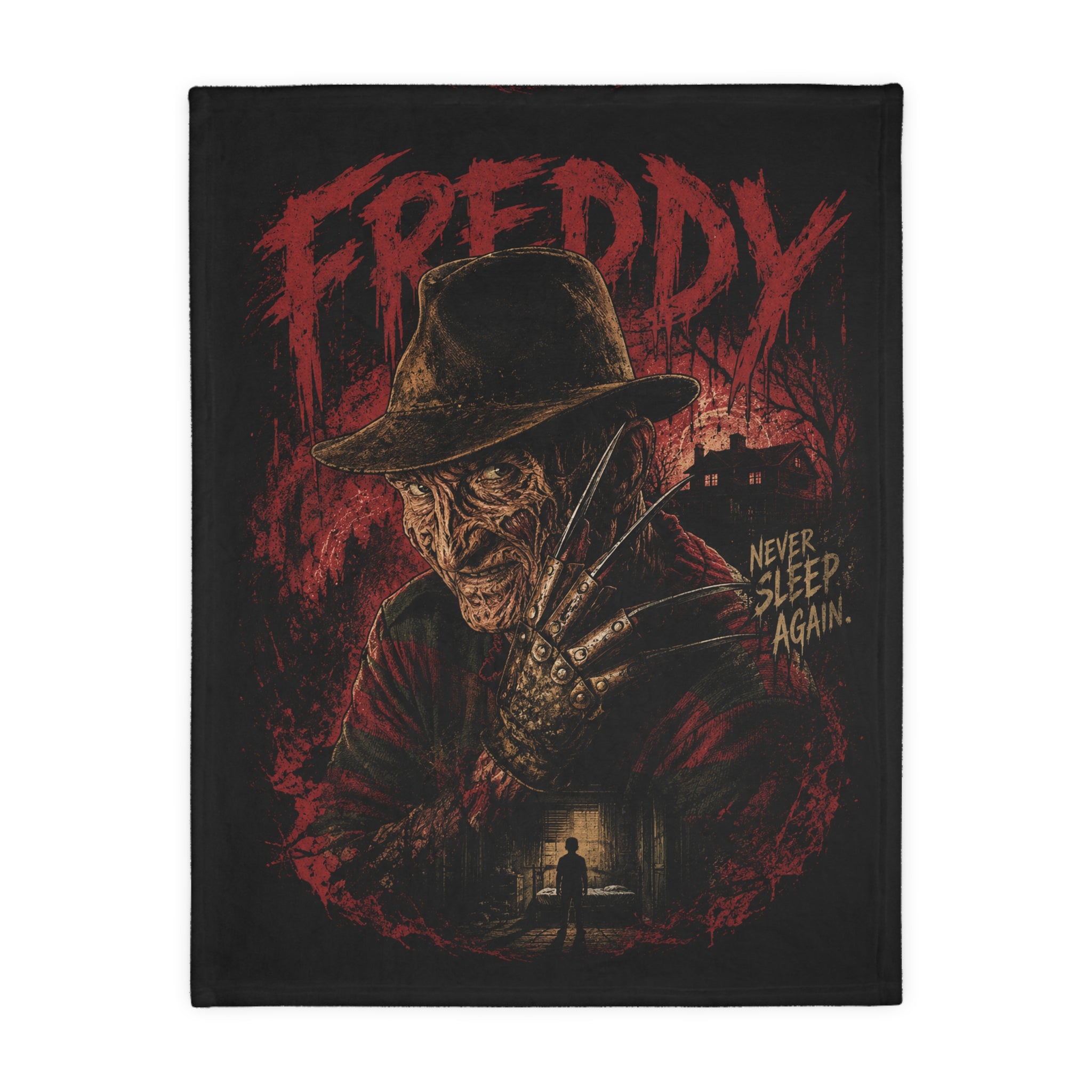 Freddy Krueger 'Never Sleep Again' Horror Throw Blanket