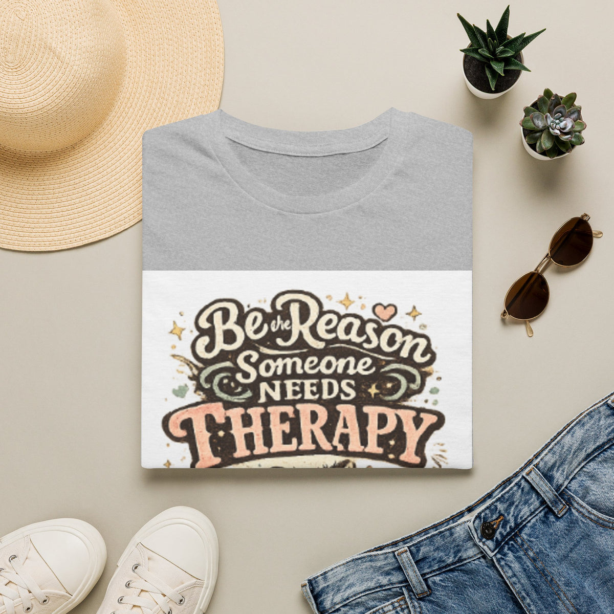 T-Shirt — "Be the Reason Someone Needs Therapy" Comfort Tee with Cute Raccoon Design