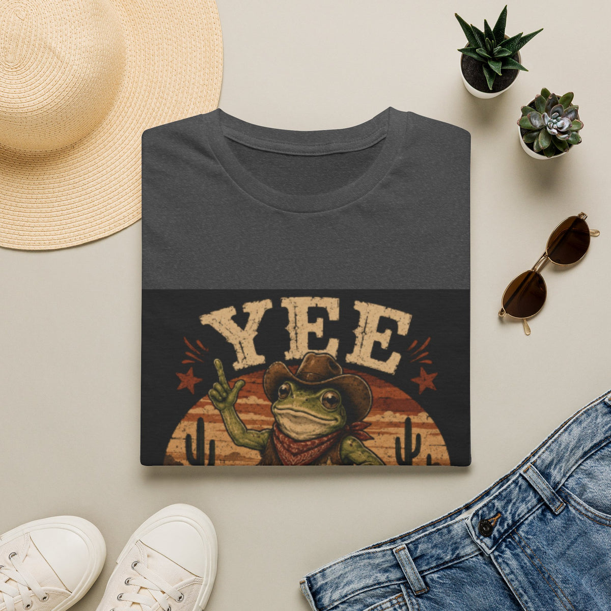 Yee Haw Frog T-Shirt — Vintage Cowboy Frog Graphic Tee
