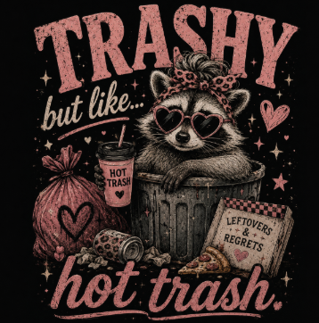 Trashy But Like… Hot Trash T-Shirt – Funny Raccoon Graphic Tee