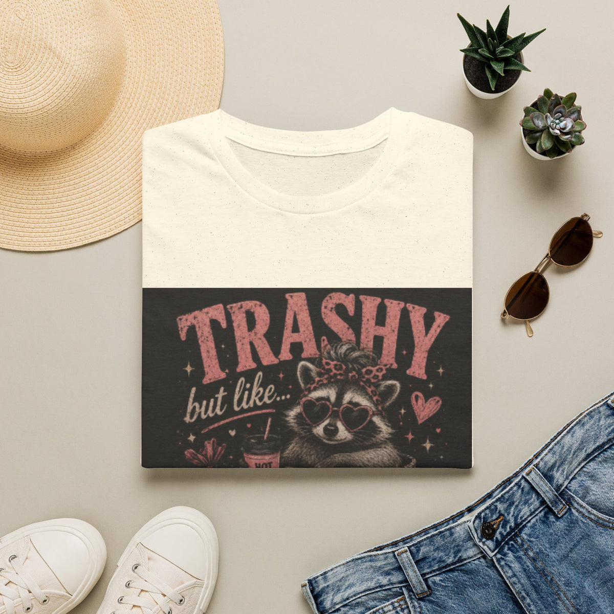 Trashy But Like… Hot Trash T-Shirt – Funny Raccoon Graphic Tee
