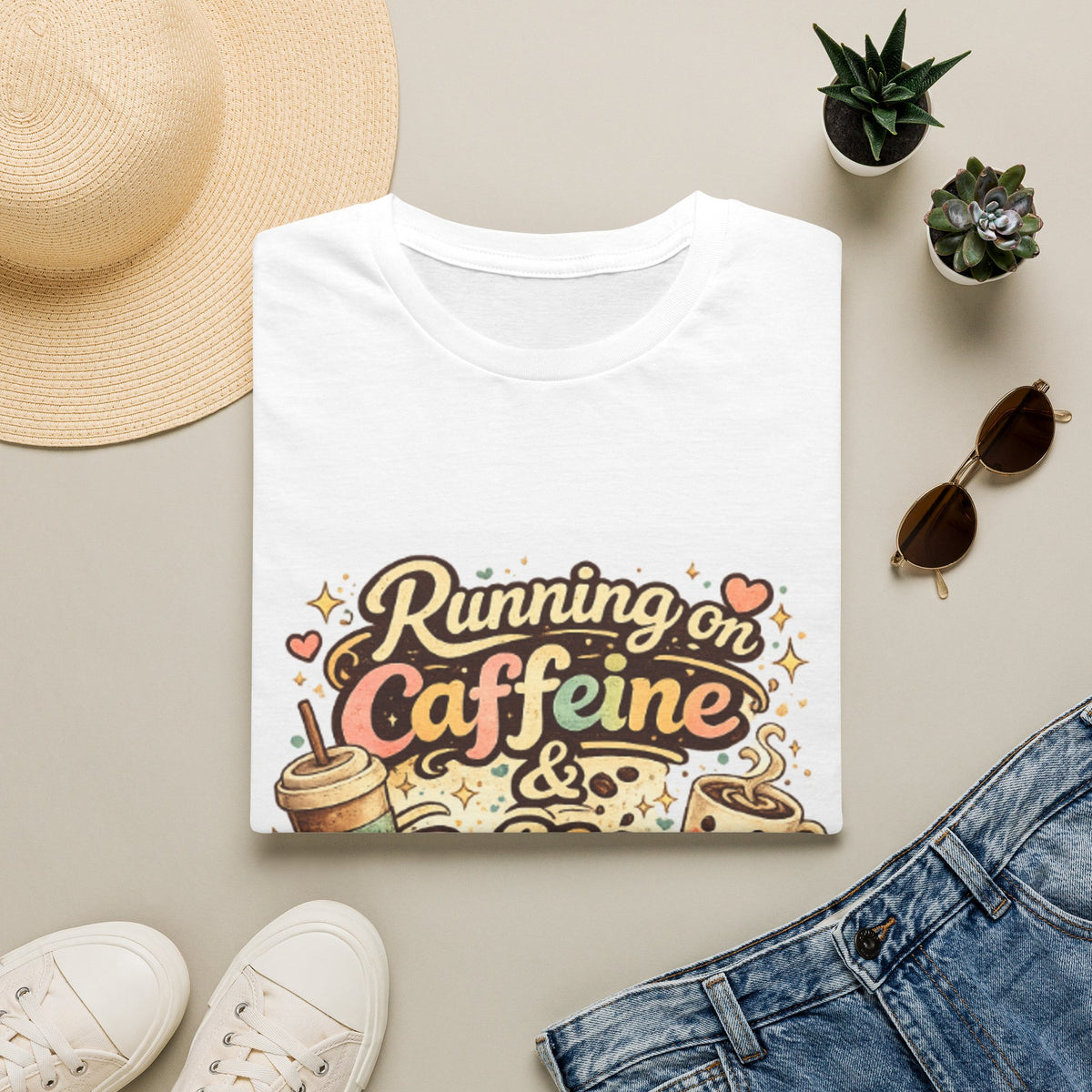 Running on Caffeine T-Shirt — Funny Coffee Lover Tee