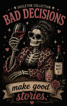 Bad Decisions Skeleton T-Shirt — 'Bad Decisions Make Good Stories' Vintage Skull Tee