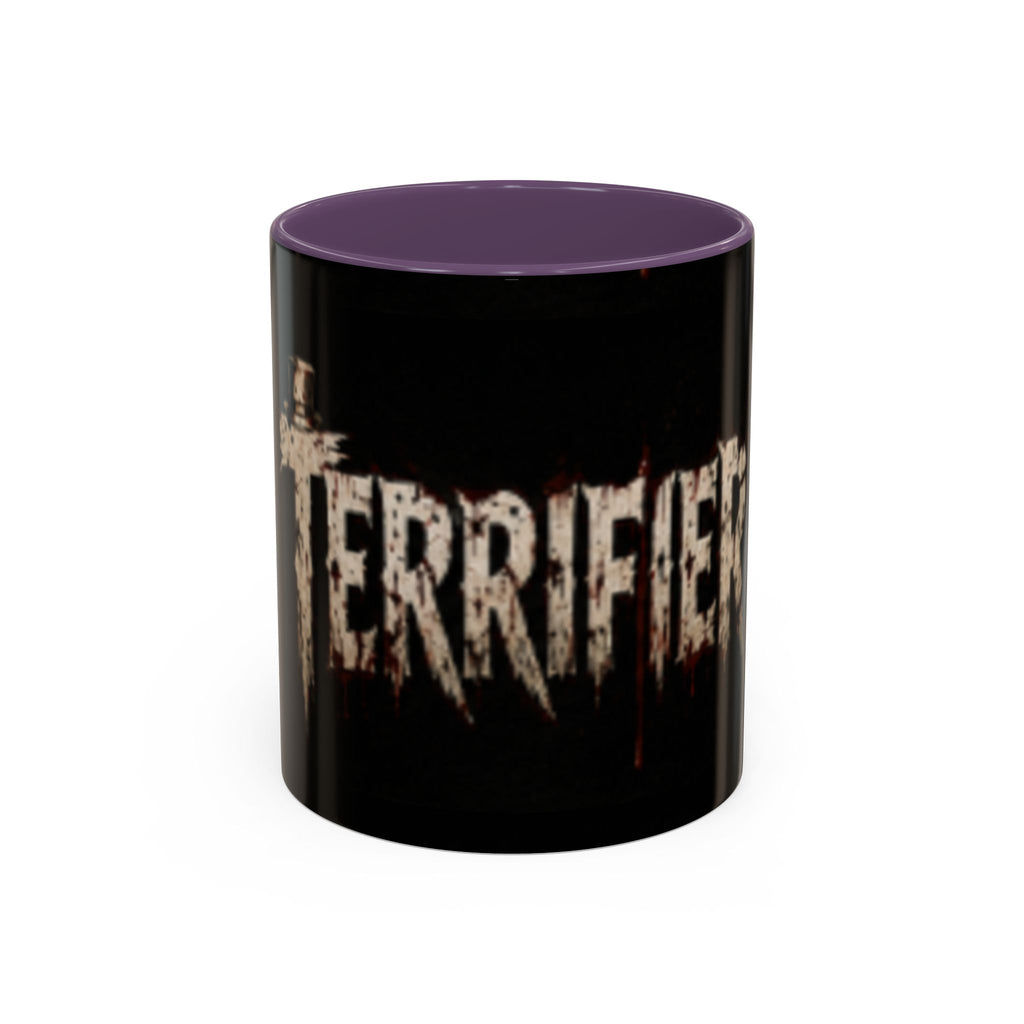 Terrified Horror Accent Coffee Mug — Gothic Scary Text Design (11/15 oz)