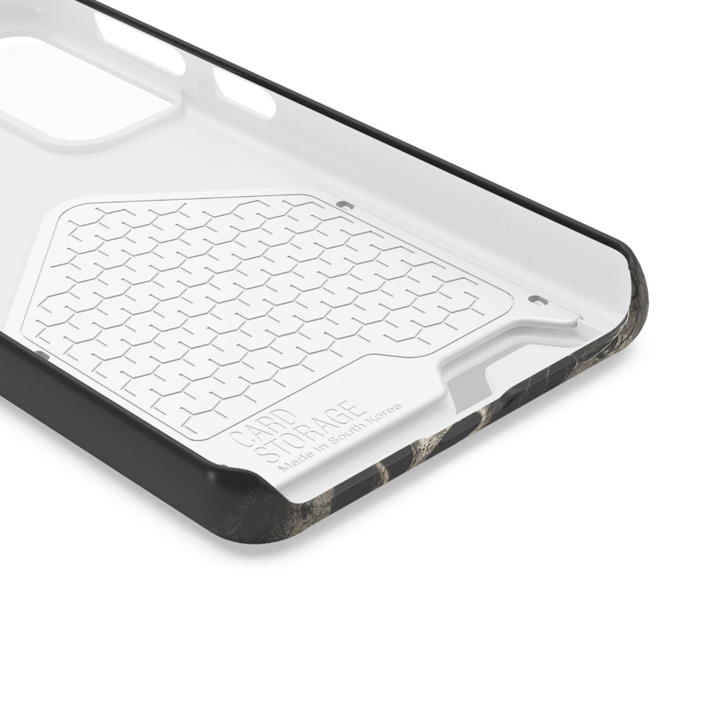 Ghostface Phone Case with Card Holder — Horror Movie Scream Mask Design